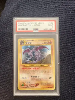 PSA 9 Aerodactyl #142 Holo Japanese Neo 3 Revelation 2000 Pokemon Card - Image 1
