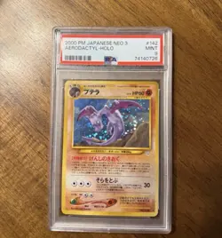 Nintendo PSA 9 2000 Pokemon Japanese Neo 3 Aerodactyl Holo Card #142 - Image 1