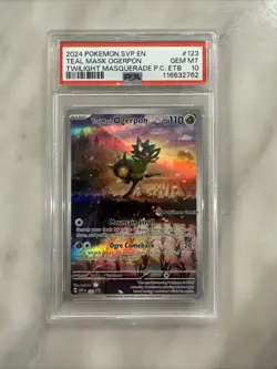 Pokemon Center Stamp Promo Teal Mask Ogerpon Twilight Masquerade ETB #123 PSA 10 - Image 1