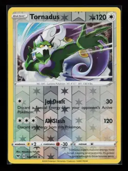 Tornadus 142/185 Reverse Holo Rare SWSH04: Vivid Voltage Pokemon Card - Image 1
