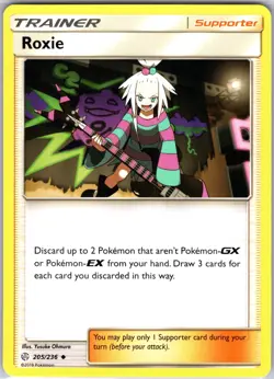 Roxie 205/236 Uncommon Regular Card SM - Cosmic Eclipse Pokemon TCG NM - Image 1