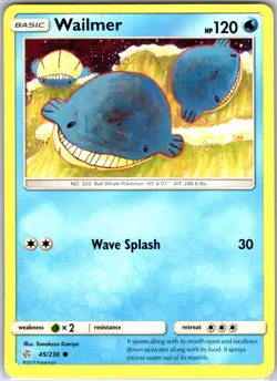 Wailmer 45/236 Common Regular Card SM - Cosmic Eclipse Pokemon TCG NM - Image 1