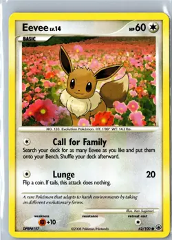 Pokemon Card - Eevee Majestic Dawn 62/100 2008 Common Lightly Played - Image 1