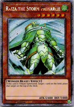 Raiza the Storm Monarch RA03-EN180 Platinum Secret Rare Yu-Gi-Oh! Card Near Mint - Image 1