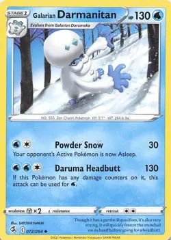 Pokemon Card - Galarian Darmanitan - (072/264 - Fusion Strike) - Image 1