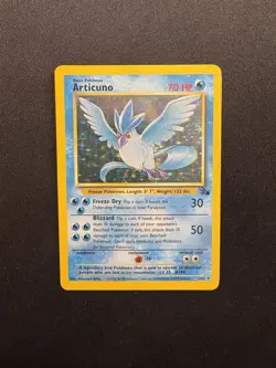 Articuno - 2/62 Pokemon Fossil Unlimited Holo Rare - WOTC 1999 Pokemon Card MP - Image 1