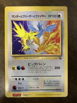 Pokemon Coro Coro Promo Zapdos Articuno Moltres Jumbo Card Japanese - Image 2