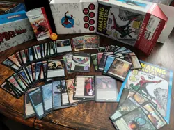 80+ Foil Cards w/ MTG Spider-Man Gift Bundle Box, Inserts, & Dice - Image 1