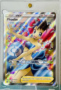 Pokemon Phoebe INVESTMENT CARD📈 161/163 Sword & Shield Battle Styles Full Art - Image 1