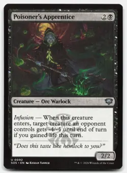 Poisoner's Apprentice 92 SOS Magic: The Gathering U NM - Image 1