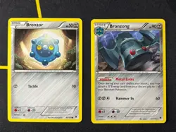 Bronzong & Bronzor 61/119 - XY Phantom Forces Non Holo Rare Pokemon Card - LP - Image 1