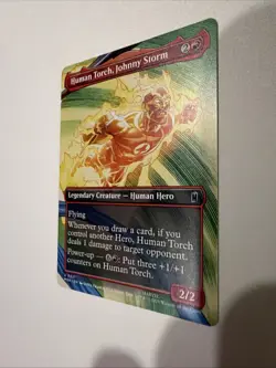 Human Torch, Johnny Storm (Borderless) Marvel Super Heroes Regular Mtg M/NM - Image 4