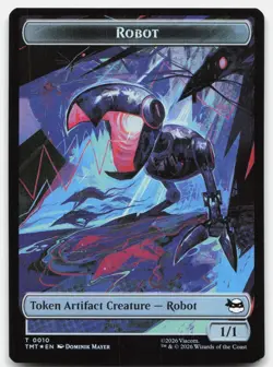 Robot // Food Double-Sided Token 10 // 8 TMT Magic: The Gathering T Foil NM - Image 1