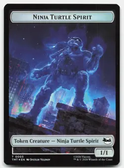 Ninja Turtle Spirit / Food Double-Sided Token 3 / 8 TMT Magic The Gathering Foil - Image 1