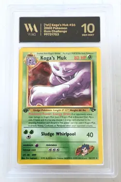 WAG Graded Gem Mint 10 Koga's Muk 26/132 Gym Challenge Regular Pokemon Card Tcg - Image 1