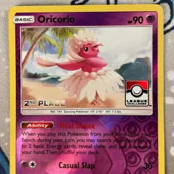 Oricorio 55/145 2nd Place Pokemon League Promo Sun & Moon Pokemon Card NM - Image 2