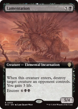 x1 Lamentation - Extended Art R MTG Commander: Lorwyn Eclipsed M/NM, English - Image 1