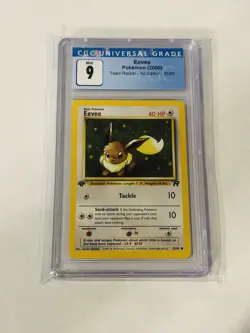 Eevee 1st Edition 55/82 Team Rocket 2000 Pokemon Graded CGC Mint 9 "Blue Label" - Image 1