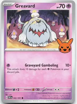 Pokemon GREAVARD 042/091 Trick or Trade BOOster 2024 NM - Image 1