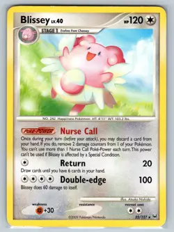 Blissey 22/127 Rare Platinum Pokemon Moderately Played - Image 1