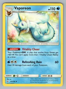 VAPOREON 42/236 UC.. COSMIC ECLIPSE POKEMON NM CEC 2019 - Image 1