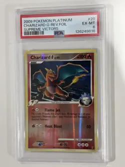 2009 POKEMON PLATINUM SUPREME VICTORS #20 CHARIZARD G Reverse Foil PSA 6 - Image 1