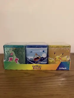 Pokemon TCG Stacking Tin 3-Pack Pikachu/Marill English 2023 Metal Booster - Image 2