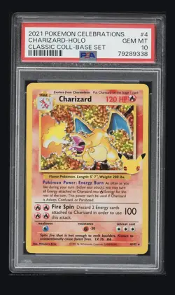 POKEMON CHARIZARD 2021 CELEBRATIONS CLASSIC COLL #4 HOLO BASE SET PSA 10 - Image 1