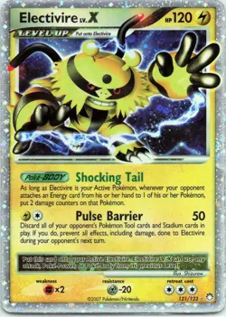 Pokemon TCG Electivire Holo Card LV.X Mysterious Treasures 121/123 MP (creased) - Image 1