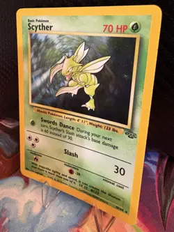 1999 Pokemon Jungle Scyther Holo 10/64 LP+ WOTC Vintage Rare - Image 3