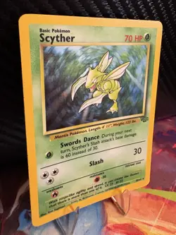 1999 Pokemon Jungle Scyther Holo 10/64 LP+ WOTC Vintage Rare - Image 4