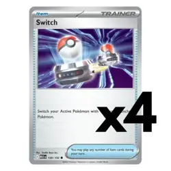 4x Switch - 130/132 - ME01: Mega Evolution (MEG) Pokemon Playset x4 - Image 1