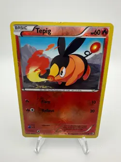 Tepig 24/149 Common Boundaries Crossed Pokemon Reverse Holo Damaged - Image 1