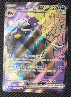 Arven's Mabosstiff ex 218/182 SV10 Destined Rivals Ultra Rare Full Art Holo - Image 1