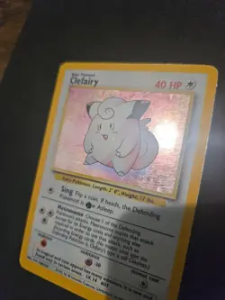 Pokemon TCG Clefairy Base Set Holo Unlimited Rare Card Black Dot Error 5/102 - Image 3