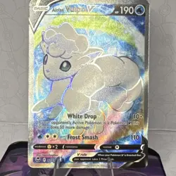 Pokemon TCG Alolan Vulpix V 173/195 Silver Tempest Holo UR EN - Image 1