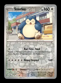 Snorlax 136/167 Uncommon Twilight Masquerade Pokemon Reverse Holo Near Mint - Image 1