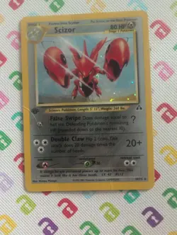 Pokemon TCG Scizor 10/75 Neo Discovery Holographic Rare Card Played LP/MP - Image 1