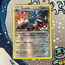Lucario 63/124 4th Place Pokemon League Promo Reverse Holo XY Pokemon Card MP - Image 1