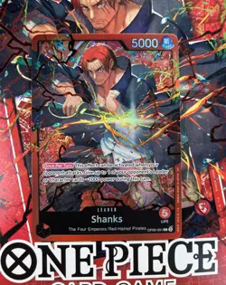 Shanks OP09-001 ONE PIECE Tcg Card NM RED Leader - Image 2
