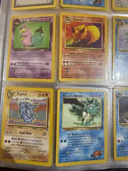 Vintage Pokemon Card Lot 9 Cards WOTC 1999 English Flareon Dark Slowbro LP - Image 2