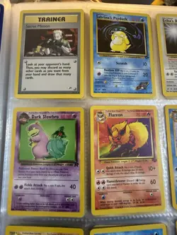 Vintage Pokemon Card Lot 9 Cards WOTC 1999 English Flareon Dark Slowbro LP - Image 4