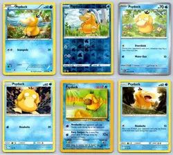 (6) Psyduck Pokemon Card Lot Reverse Holo Fossil XY English TCG Collection - Image 1