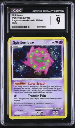 CGC 9 MINT Spiritomb 16/146 Legends Awakened Holo Pokemon Card - Image 1