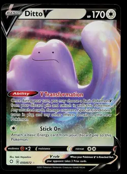 Pokemon Card Shining Fates Ditto V 050/072 Rare - Image 1