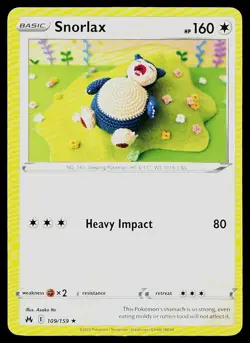 Pokemon Card Crown Zenith Snorlax 109/159 Rare - Image 1