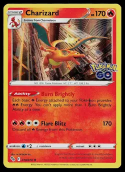 Pokemon Card Pokemon GO Charizard 010/078 Holo Rare STAMPED - Image 1