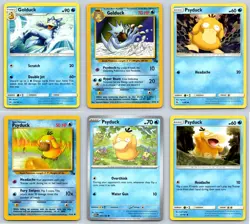 (6) Psyduck & Golduck Pokemon Card Lot Rare Fossil English TCG Collection - Image 1