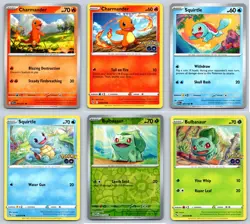 (6) Charmander Squirtle Bulbasaur Pokemon Card Starters Lot Reverse Holo TCG - Image 1