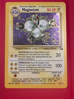Magneton Holo Fossil Unlimited 11/62 Pokemon TCG Holographic Card Rare - Image 1